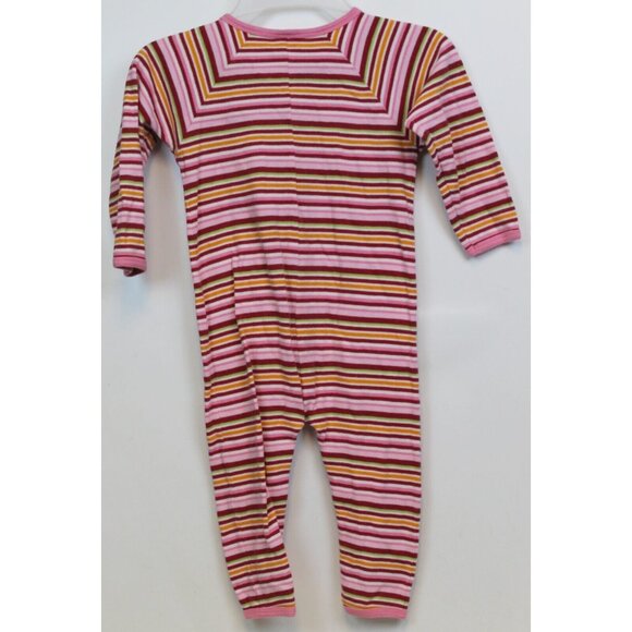 Hanna Andersson Toddler Sz 90 US 3 Striped Button up One Piece Sleeper Outfit - Picture 4 of 7